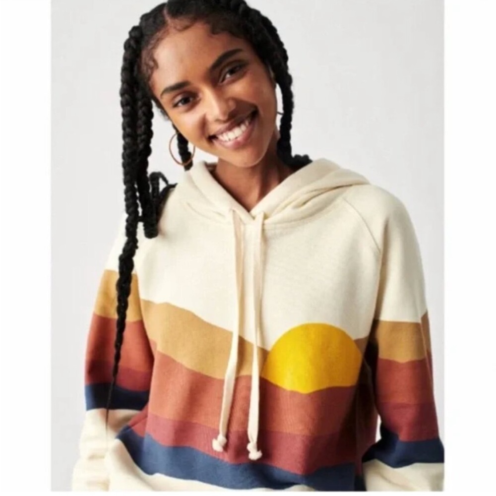 Faherty Cream and Multicolor Hoodie
